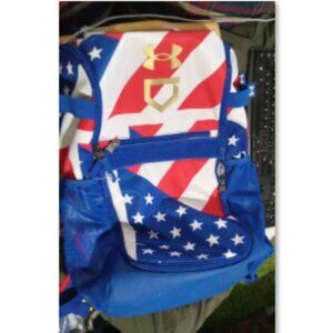 Under Armour Utility Baseball Softball American Flag Printed Backpack USED